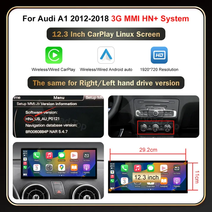 AUDI A1/Q3 CARPLAY SCREEN 2012-2018 - Image 3