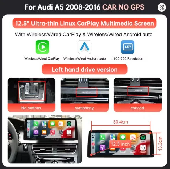 AUDI A5 2008-2016 CARPLAY SCREEN - Image 3
