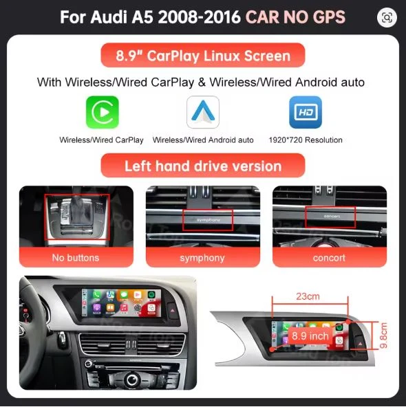 AUDI A5 2008-2016 CARPLAY SCREEN - Image 4
